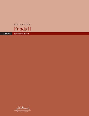 JH Funds II Semiannual  Report - John Hancock Funds