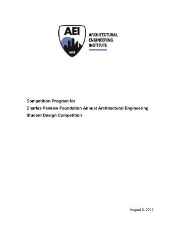 Competition Program for Charles Pankow Foundation Annual ...