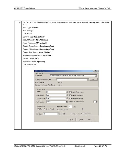 Navisphere Manager Simulator Lab Exercise