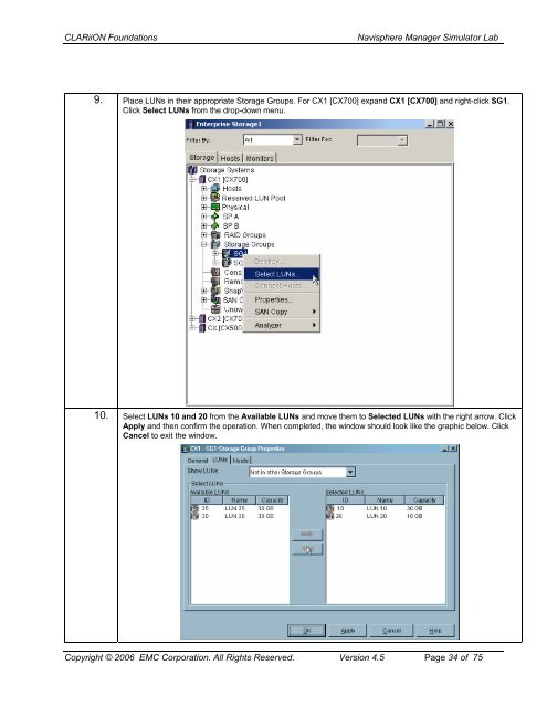 Navisphere Manager Simulator Lab Exercise