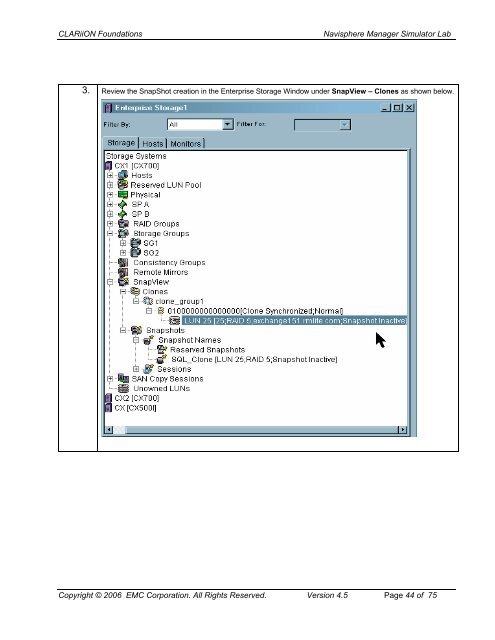 Navisphere Manager Simulator Lab Exercise