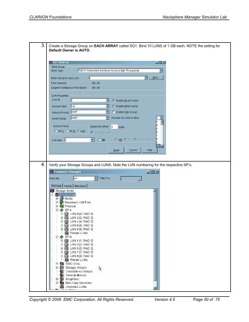 Navisphere Manager Simulator Lab Exercise