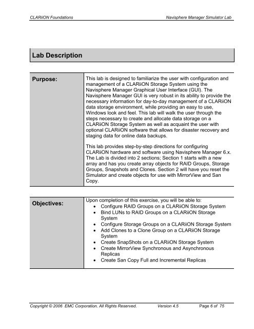 Navisphere Manager Simulator Lab Exercise