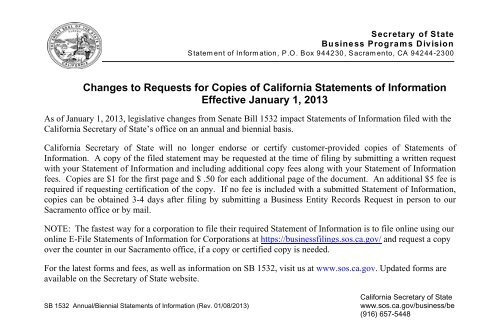 Form SI-CID - California Secretary of State - State of California
