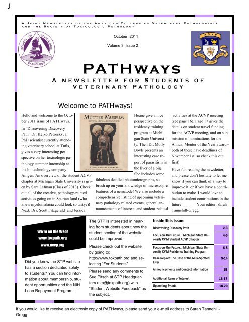 PATHways - American College of Veterinary Pathologists