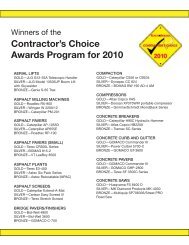 Contractor's Choice Awards Program for 2010 - Dynapac