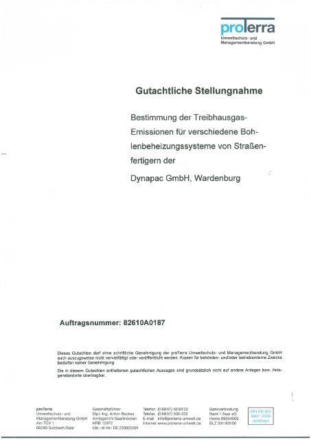 Gutachten Dynapac CO2-Emissionen Bohlenbeheizung 120410 reÃ¢ÂÂ¦