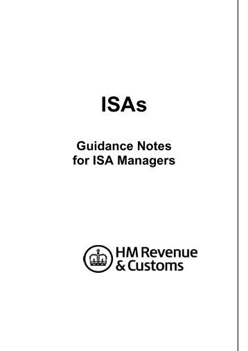ISAs Guidance Notes for ISA Managers - HM Revenue & Customs
