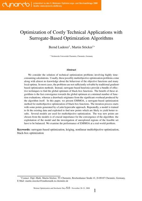 Weimar Optimization and Stochastic Days