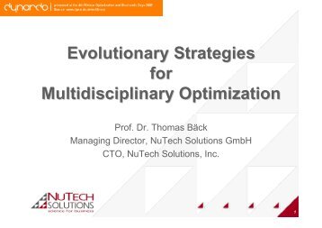 Evolutionary Strategies for Multidisciplinary ... - Dynardo GmbH