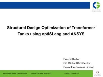 Structural Design Optimization of Transformer Tanks using ...