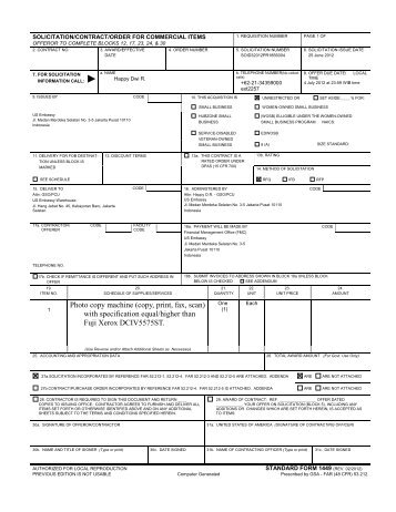 Photo copy machine (copy, print, fax, scan) with specification equal ...