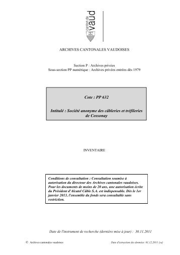 Société anonyme des câbleries et tréfileries de Cossonay