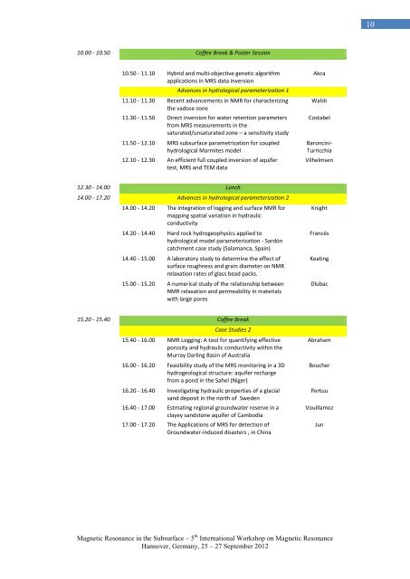 Magnetic Resonance in the Subsurface – 5th International ... - LIAG