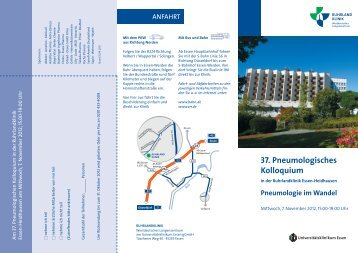 Flyer 37. Pneumologisches Kolloquium - Ruhrlandklinik