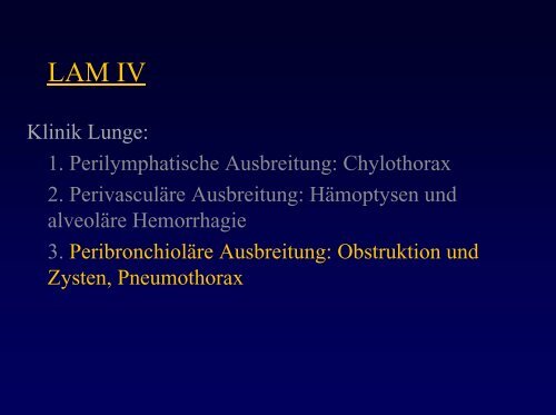 Lymphangioleiomyomatose (LAM) / Tuberöse Sklerose (TSC)