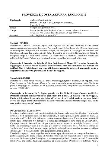 Leggi il resoconto - Camper online