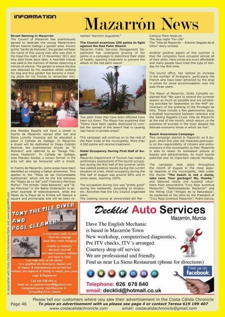 September 2012 - Costa Calida Chronicle