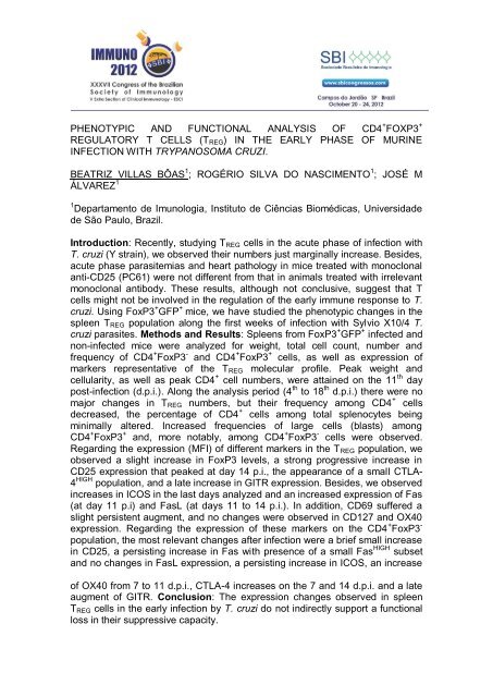 immunology of infectious and parasitic diseases - XXXVII Congress ...