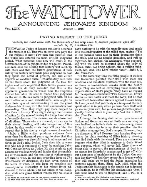 announcing jehovah's kingdom - Watchtower Archive