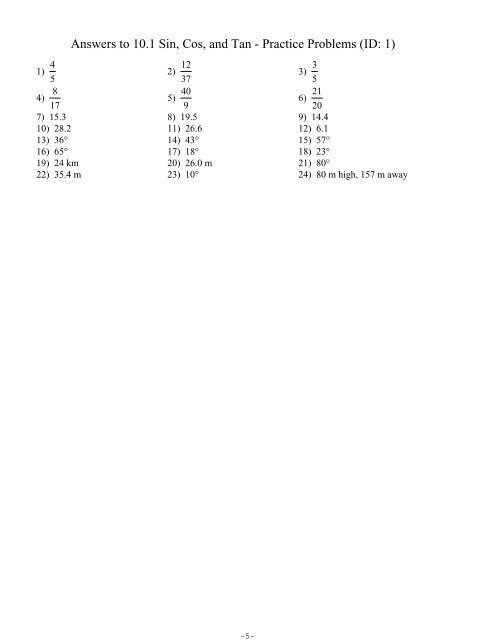 20 From A Horizontal Dis trigonometry-sine-cosine-tangent-teaching-resources
