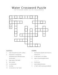 Water Cycle Crossword.indd - The Groundwater Foundation