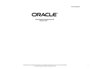 Oracle Engineered Systems Price List