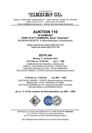 AUKTION 110 - Auktionshaus Tietjen+Co