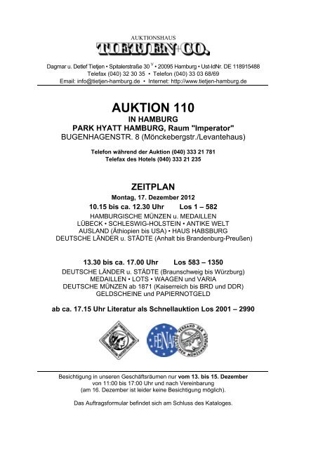 AUKTION 110 - Auktionshaus Tietjen+Co