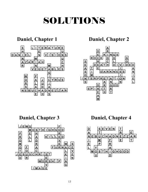 The Book of Daniel Crossword Puzzles - Stansarea.com; Entry Page