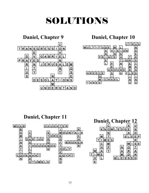 The Book of Daniel Crossword Puzzles - Stansarea.com; Entry Page