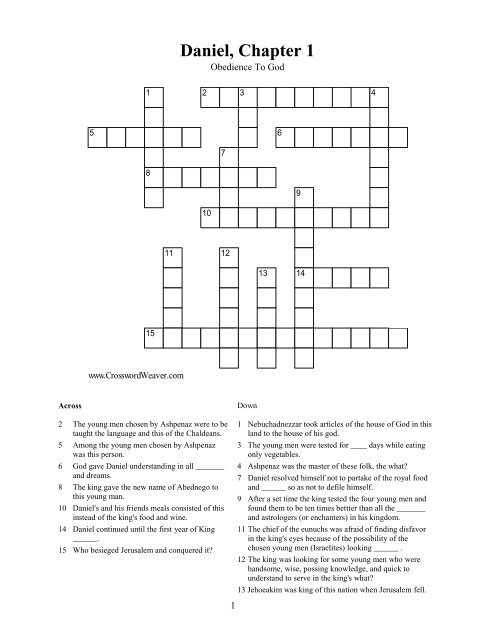 The Book of Daniel Crossword Puzzles - Stansarea.com; Entry Page