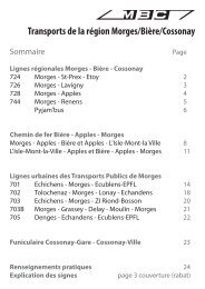 Transports de la région Morges/Bière/Cossonay - MBC