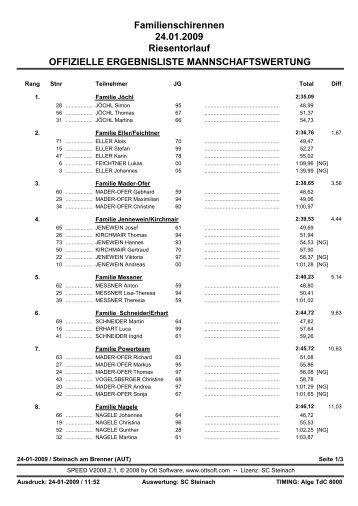 Familienrennen 2009 - Familienwertung - SC Steinach