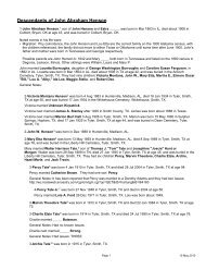 Descendants of John Abraham Henson - Index of