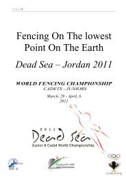 de programme Championnats du monde J/C Dead sea 2011