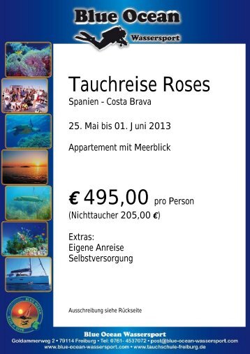 Tauchreise Roses Spanien - Costa Brava 25. Mai bis 01. Juni 2013 ...