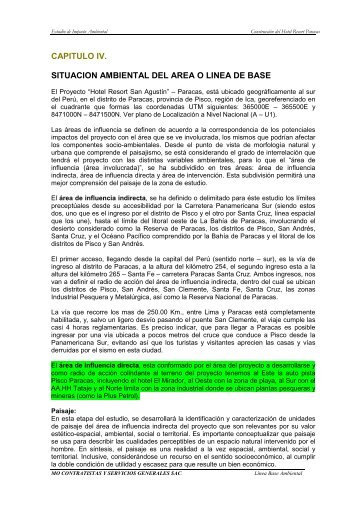EIA-sd SAN AGUSTIN - Cap. 4 Situación Ambiental - Ministerio de ...