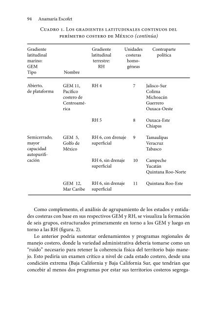 Consensos en las presentaciones sobre la regionalización oceánica