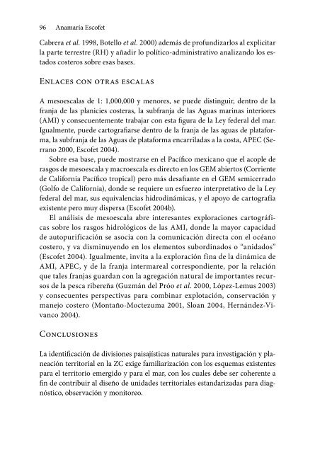 Consensos en las presentaciones sobre la regionalización oceánica