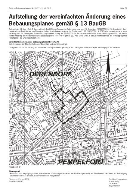 Bekanntmachungs anordnung - Stadt Düsseldorf