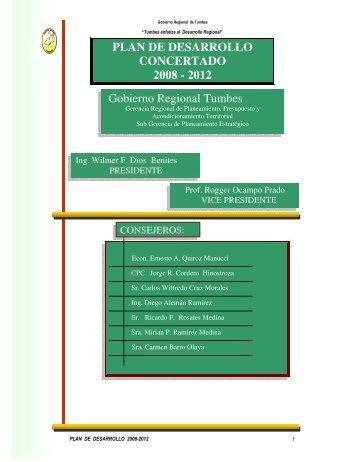 plan de desarrollo concertado 2008 - 2012 - Gobierno Regional ...