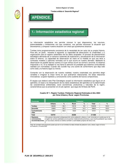 plan de desarrollo concertado 2008 - 2012 - Gobierno Regional ...