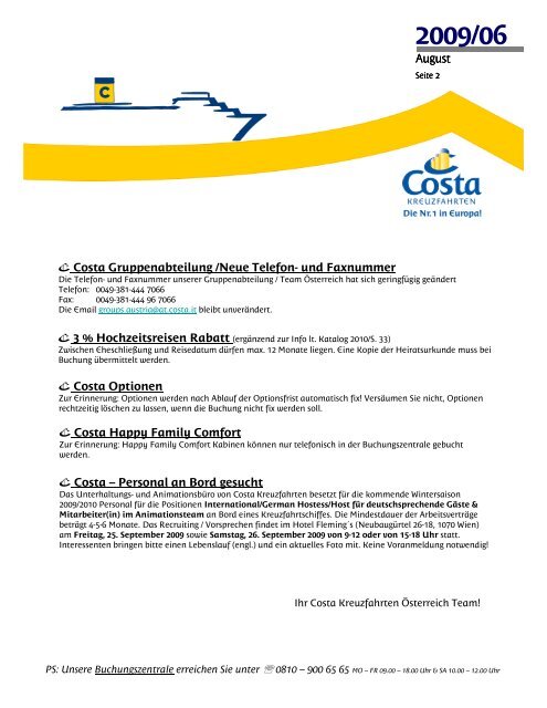 Costa informiert - CostaClick.at