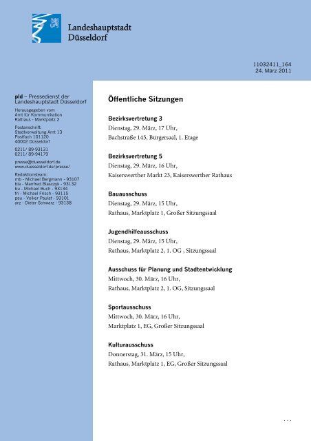 Öffentliche Sitzungen