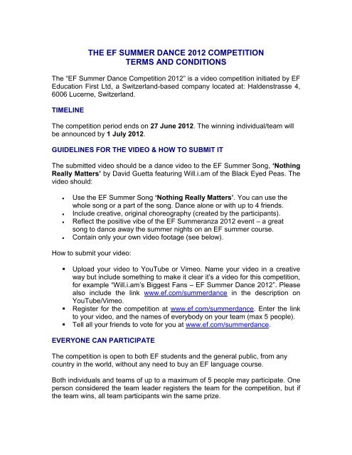 Complete Rules And Competition Details Ef Education First