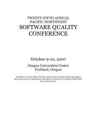 Twenty-Fifth Annual Pacific Northwest Software Quality ... - Dejan SEO