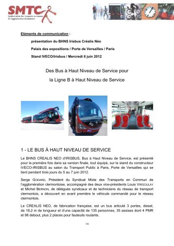 LE BUS À HAUT NIVEAU DE SERVICE - SMTC