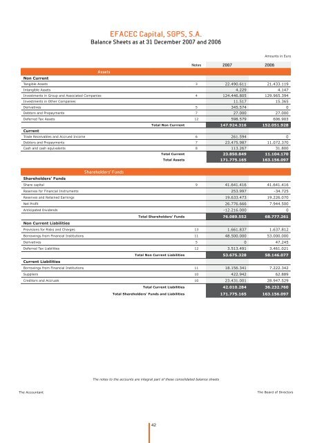 Notes to the Financial Statements - Efacec