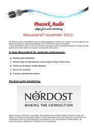 Peacock Audio- Nieuwsbrief oktober 2012